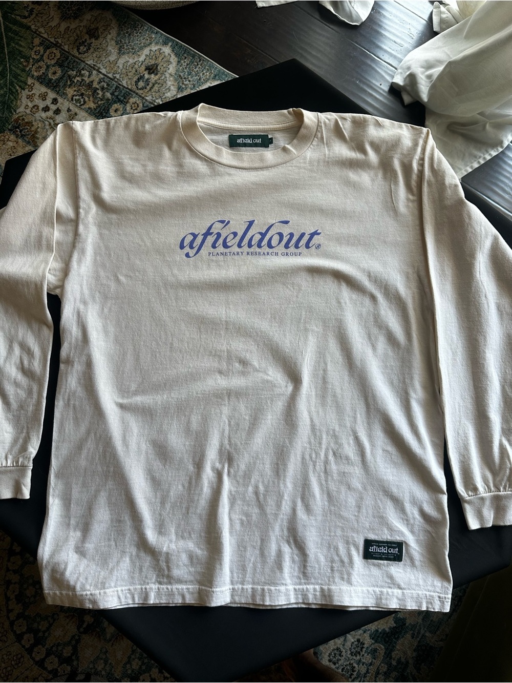 Men's Long Sleeve Logo Tee in Cream